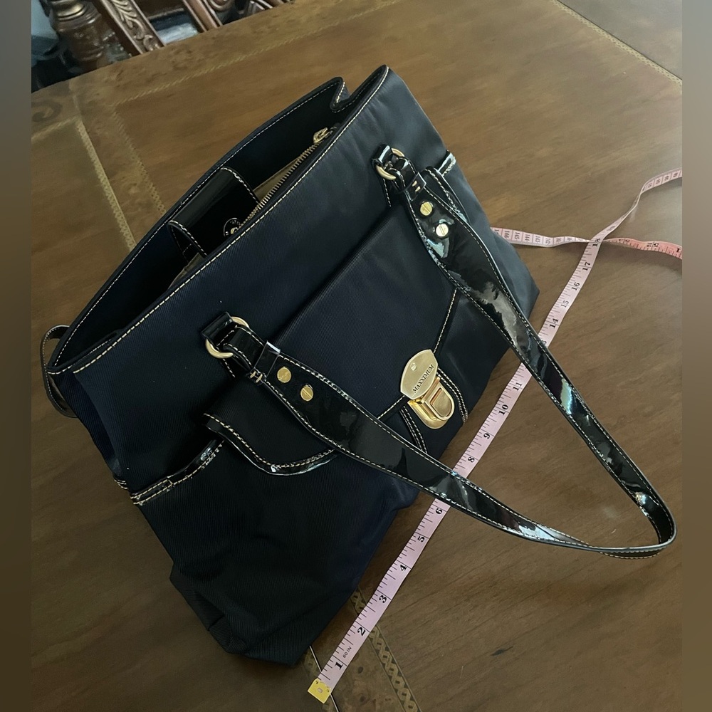 Maximum nylon Classic Black Tote Handbag with Gold Hardware
